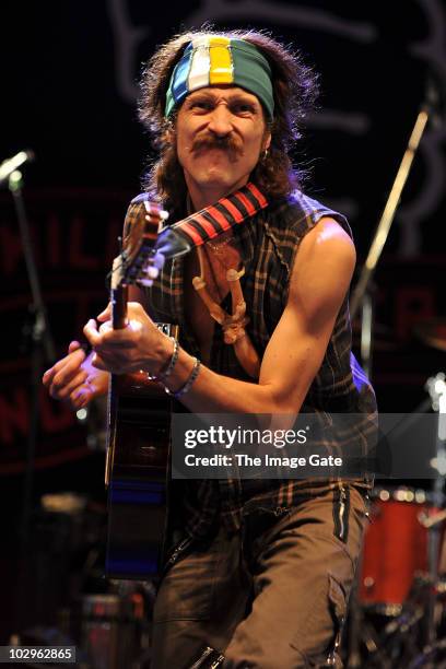 Eugene Hutz of Gogol Bordello performs at Gurten Festival on July 18, 2010 in Bern, Switzerland.