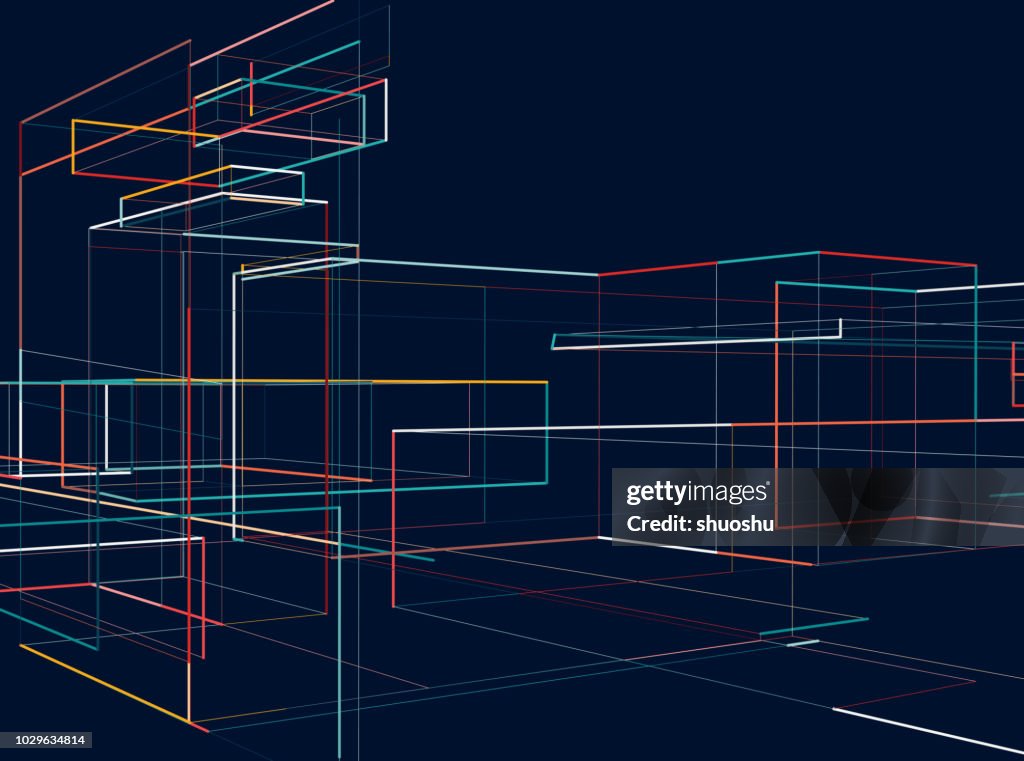 Structured Geometric Pattern Geometric Structure Pattern With Dark Background High-Res Vector ...