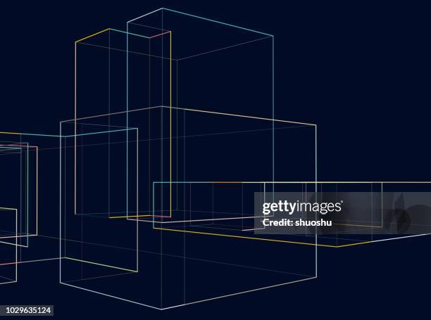 Geometric Structure Pattern With Dark Background High-Res Vector ...