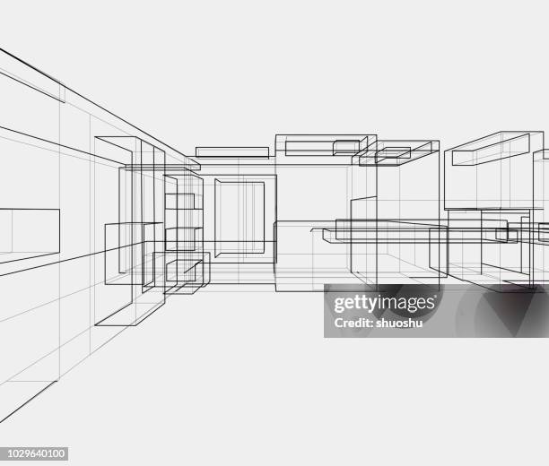 geometrische struktur linienmuster - 2018 blueprint stock-grafiken, -clipart, -cartoons und -symbole