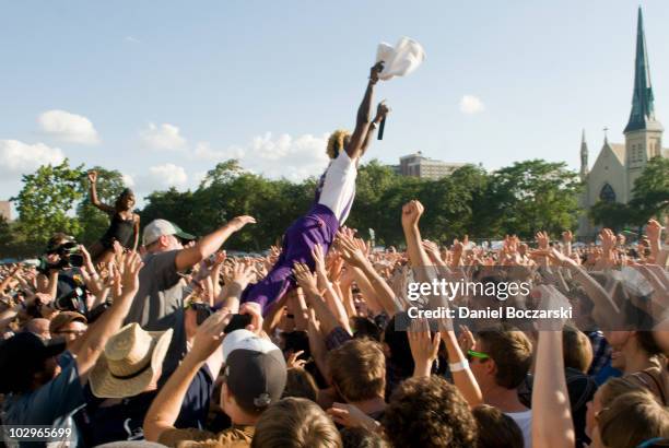 Skerrit Bwoy performs with Major Lazer during the third and final day of Pitchfork Music Festival at Union Park on July 18, 2010 in Chicago, Illinois.