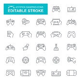 Joystick and Gamepad Editable Line Icons