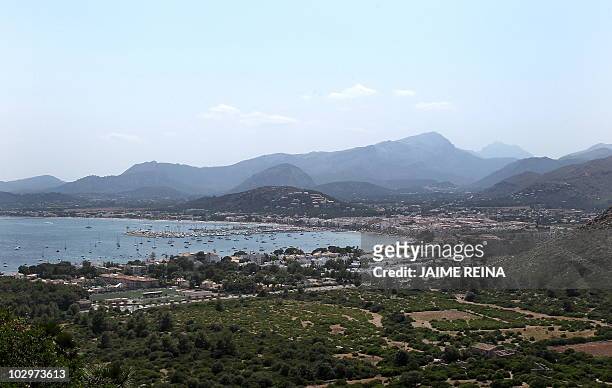 View of the port of Pollensa near where France's L'Oreal heiress, Liliane Bettencourt, has a house at Formentor on July 19, 2010 on Mallorca Island....