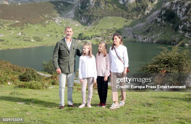 King Felipe VI of Spain, Queen Letizia of Spain, Princess Leonor of Spain Princess Sofia of Spain attend the Centenary of the creation of the...