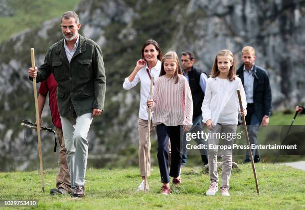 King Felipe VI of Spain, Queen Letizia of Spain, Princess Leonor of Spain and Princess Sofia of Spain attend the Centenary of the creation of the...