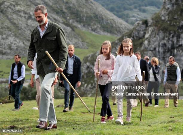 King Felipe VI of Spain, Queen Letizia of Spain, Princess Leonor of Spain and Princess Sofia of Spain attend the Centenary of the creation of the...