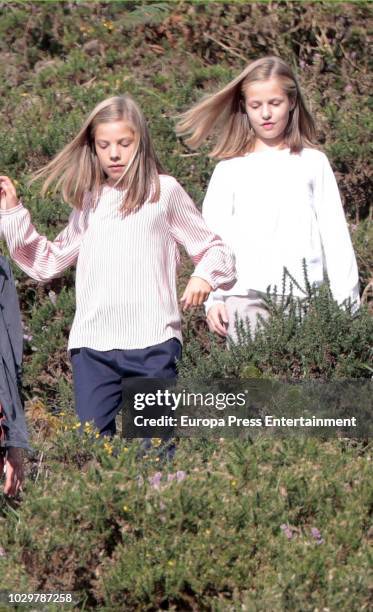 Princess Leonor of Spain and Princess Sofia of Spain attend the Centenary of the creation of the National Park of Covadonga's Mountain and the...