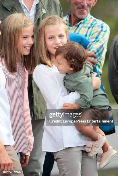 Princess Leonor of Spain and Princess Sofia of Spain attend the Centenary of the creation of the National Park of Covadonga's Mountain and the...