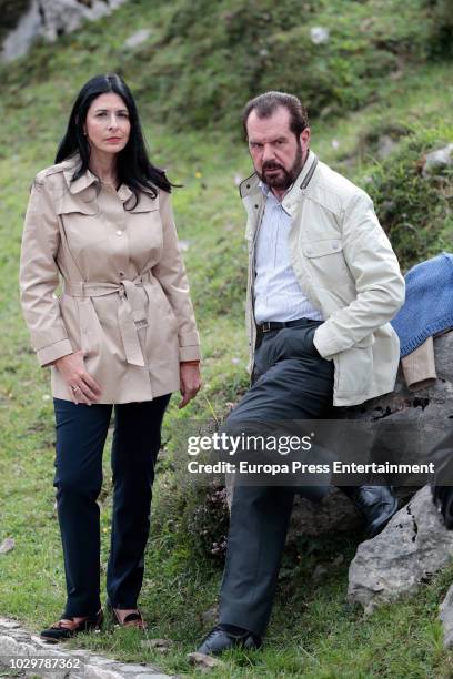 Queen Letizia of Spain's father Jesus Ortiz and his wife Ana Togores attend the Centenary of the creation of the National Park of Covadonga's...