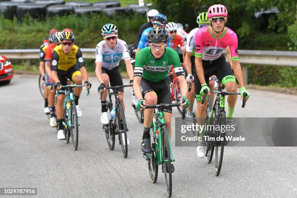 Nick Schultz of Australia and Team Caja Rural - Seguros RGA / Pierre Rolland of France and Team EF Education First - Drapac P/B Cannondale / during...