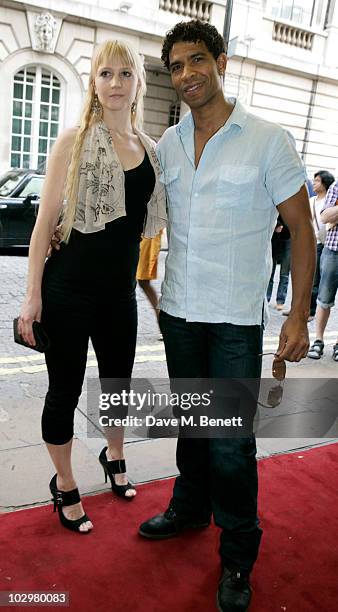 Carlos Acosta and Charlotte Holland attend the UK Premiere of 'South Of The Border' at The Curzon Mayfair on July 19, 2010 in London, England.