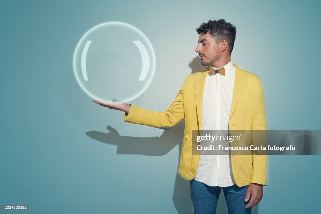 Man with crystal ball