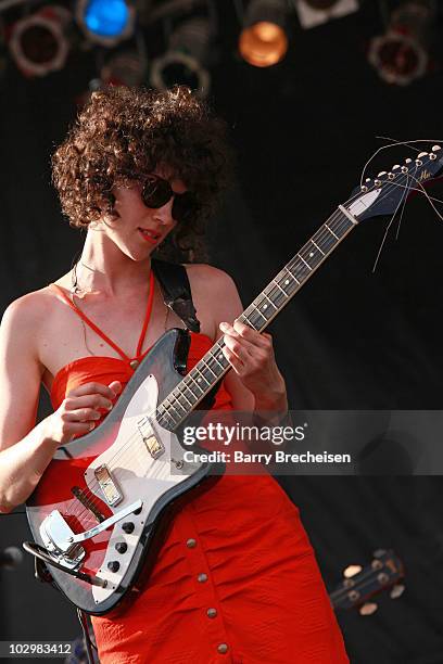 Singer Annie Clark of St. Vincent performs during the 2010 Pitchfork Music Festival at Union Park on July 18, 2010 in Chicago, Illinois.