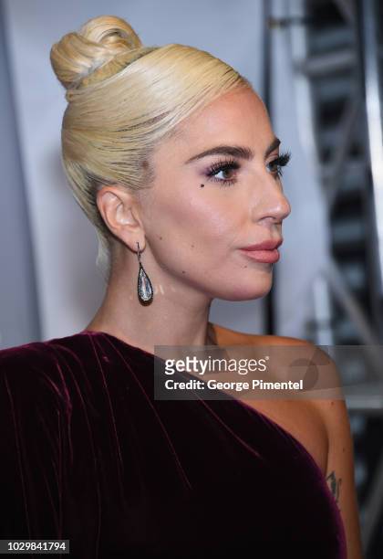 Lady Gaga attends 2018 Toronto International Film Festival - "A Star Is Born" Press Conference at TIFF Bell Lightbox on September 9, 2018 in Toronto,...