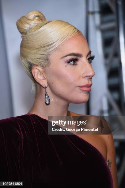 Lady Gaga attends 2018 Toronto International Film Festival - "A Star Is Born" Press Conference at TIFF Bell Lightbox on September 9, 2018 in Toronto,...