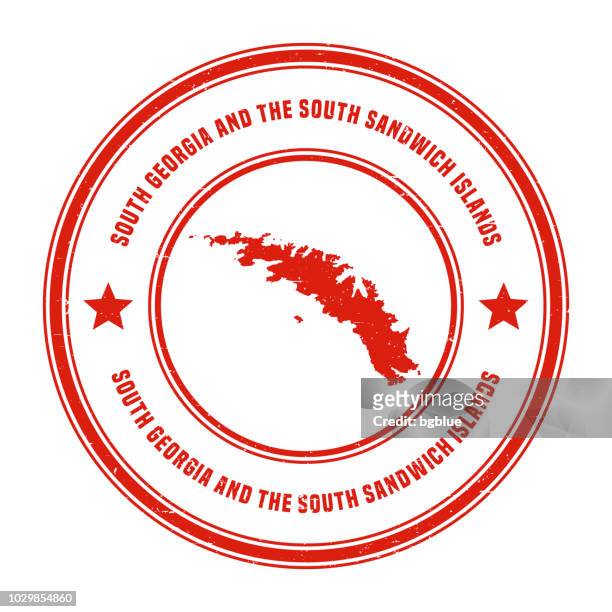 stockillustraties, clipart, cartoons en iconen met zuid-georgië en de zuidelijke sandwicheilanden - rode grunge stempel met naam en kaart - zuid georgia en de zuidelijke sandwicheilanden