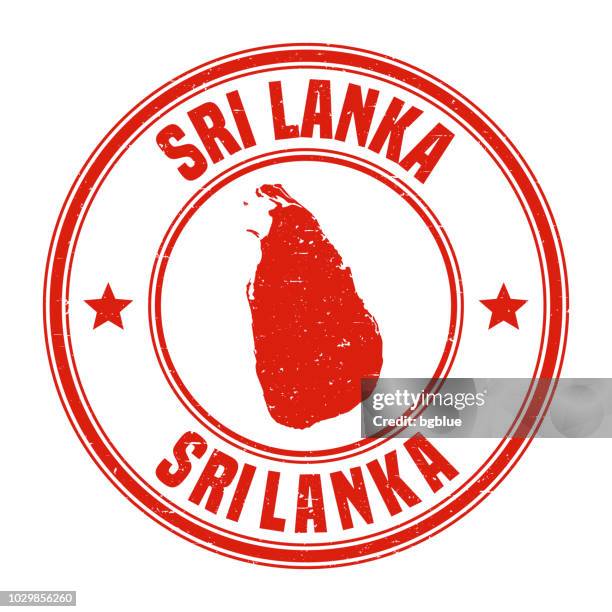 sri lanka - red grunge rubber stamp with name and map - sri lanka stock illustrations