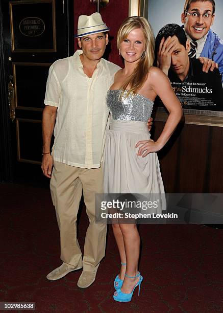 Actor Phillip Bloch and actress Crystal Hunt attend the "Dinner For Schmucks" premiere at the Ziegfeld Theatre on July 19, 2010 in New York City.