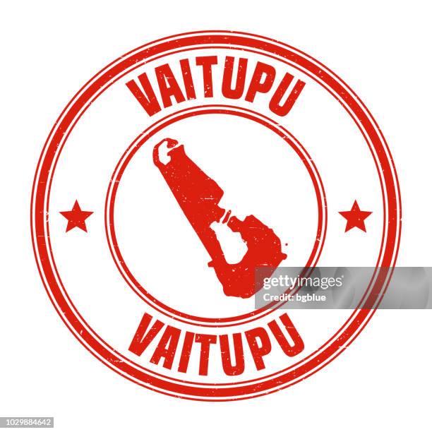 vaitupu - rote grunge-stempel mit namen und karte - tuvalu stock-grafiken, -clipart, -cartoons und -symbole