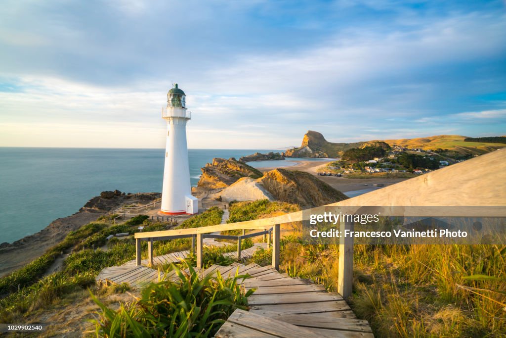 Castlepoint lighthouse, New Zealand.