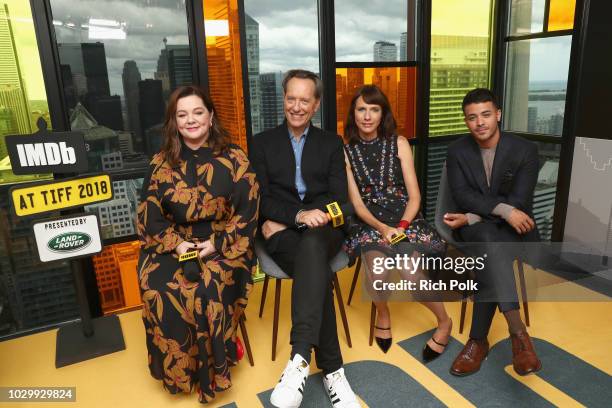 Melissa McCarthy, Richard E. Grant, Dolly Wells and Christian Navarro of "Can You Ever Forgive Me?" attends The IMDb Studio presented By Land Rover...