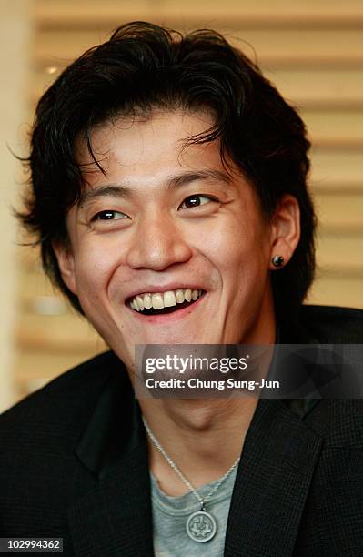 Japanese actor and film director Shun Oguri attends a press conference about his recent film 'Surely Someday' during the Puchon International...