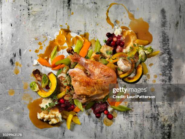 roast turkey dinner - turkey leg stock pictures, royalty-free photos & images