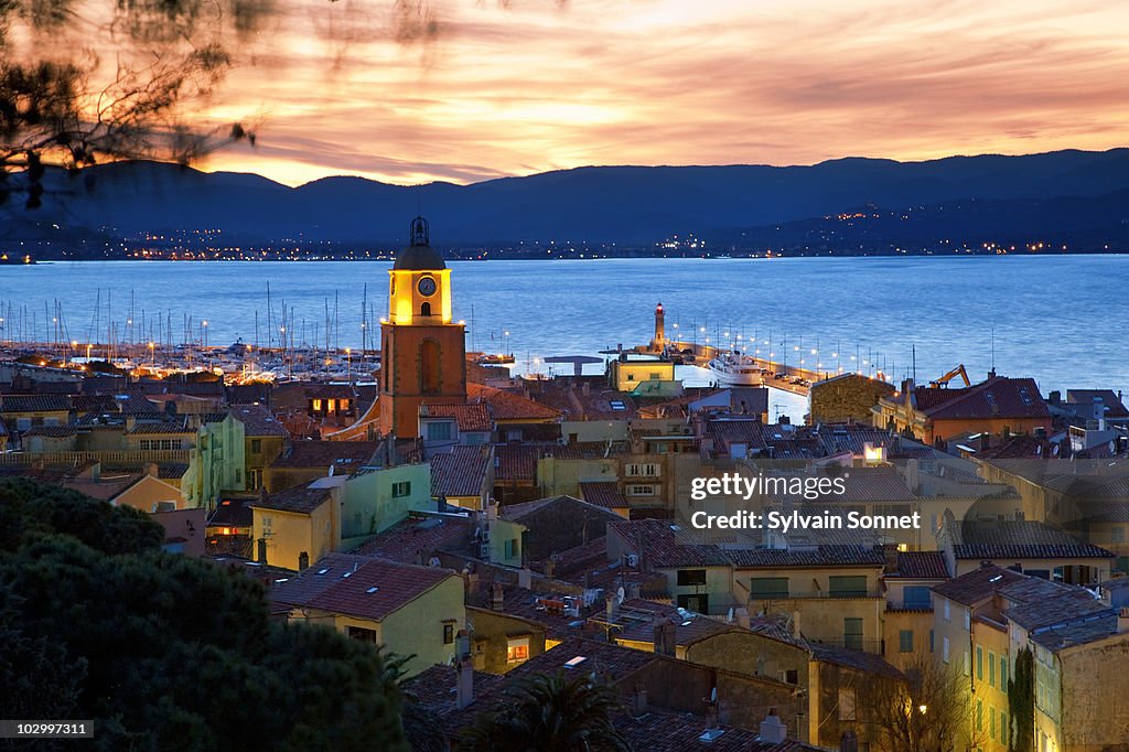 View of St. Tropez at Dusk