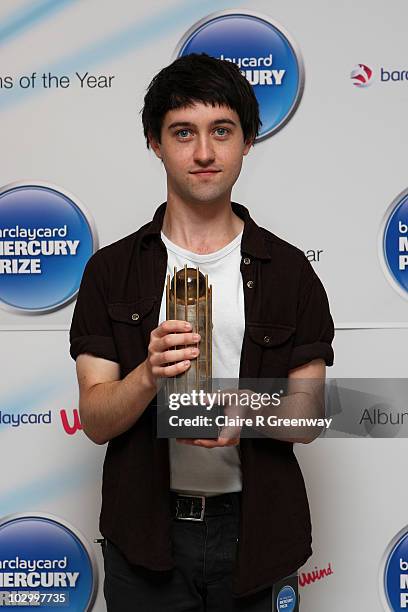 Conor J. O'Brien of Irish band Villagers attends the photocall for the Barclaycard Mercury Prize Nominations Announcement at The Hospital on July 20,...