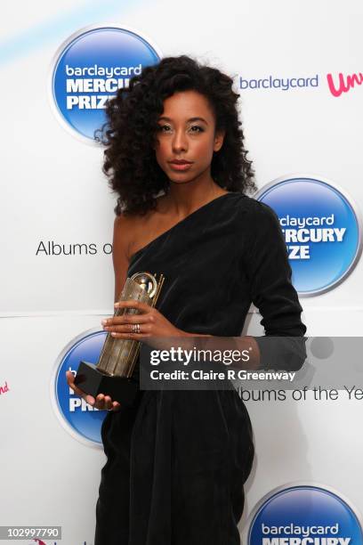 Corinne Bailey Rae attends the photocall for the Barclaycard Mercury Prize Nominations Announcement at The Hospital on July 20, 2010 in London,...