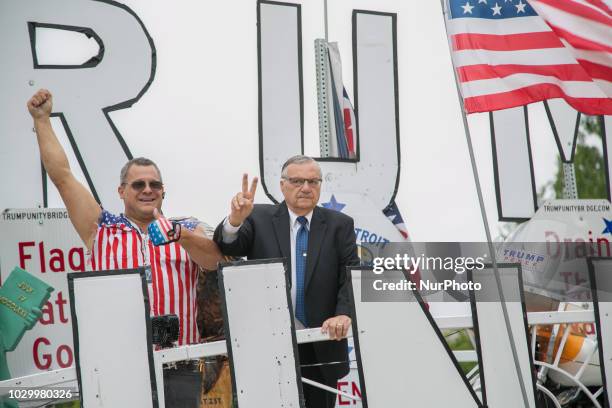 Former Sheriff Joe Arpaio poses for photos during the Mother of All Rallies at the National Mall in Washington, D.C. On September 8, 2018.