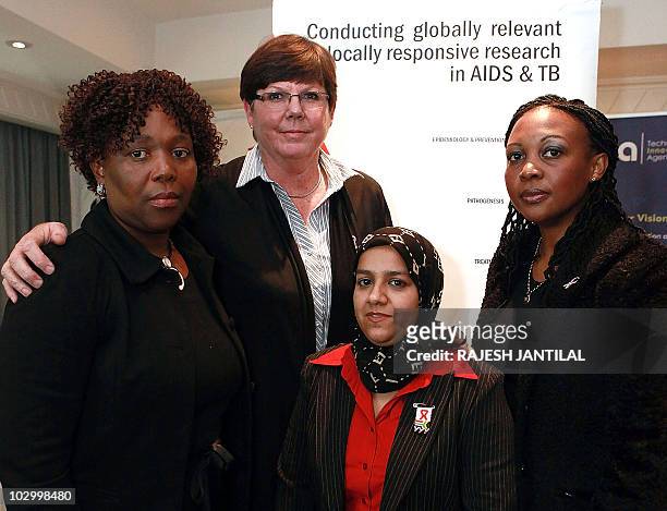 Research scientists from the Centre for Aids Programme Research in South Africa , Doctors Koleka Mlisana, Janet Frohlich, Leila Mansoor and Senge...