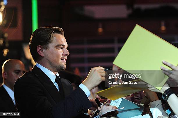 Actor Leonardo DiCaprio attends the "Inception" Japan Premiere at Roppongi Hills on July 20, 2010 in Tokyo, Japan.