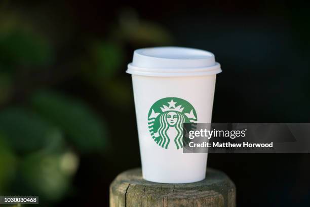 Starbucks coffee cup seen on May 26, 2017 in Cardiff, United Kingdom.