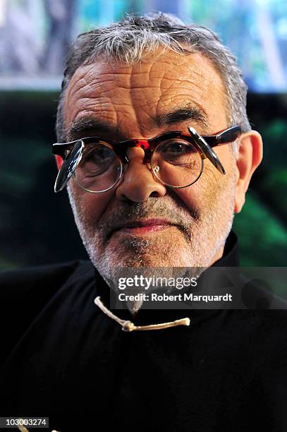 Fernando Arrabal attends a film shoot of his latest film 'Regression' at the Cosmocaixa Science Muesum on July 20, 2010 in Barcelona, Spain.