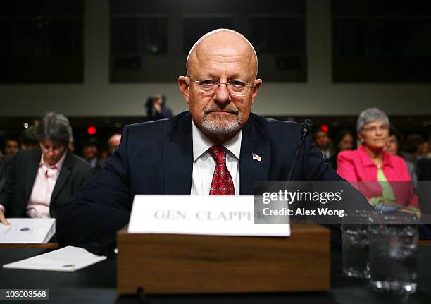 Director of National Intelligence-designate James Clapper testifies during his confirmation hearing before the Senate Select Committee on...
