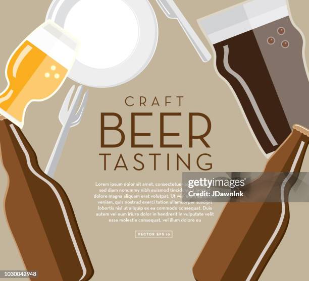 craft brewery banner design template with placement text - beer tasting stock illustrations