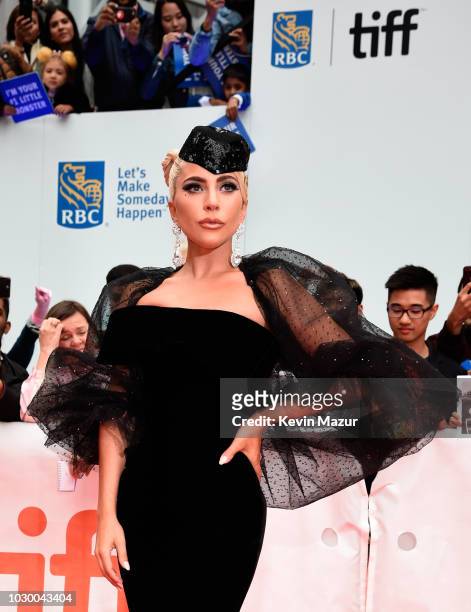 Lady Gaga attends the "A Star Is Born" premiere during 2018 Toronto International Film Festival at Roy Thomson Hall on September 9, 2018 in Toronto,...