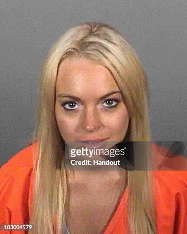 Lindsay Lohan is seen in a booking photo at the Lynwood Correctional Facility on July 20, 2010 in Lynwood, California. Lohan received a 90-day...