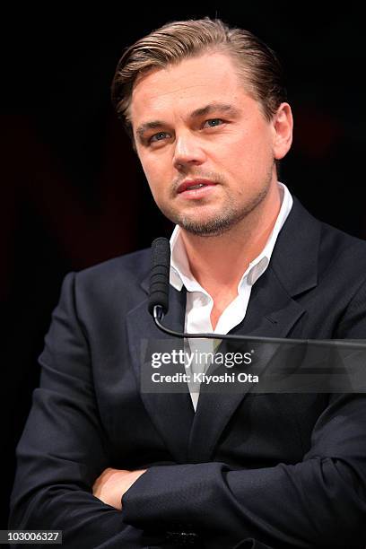 Actor Leonardo DiCaprio attends the 'Inception' press conference at the Ritz-Carlton Tokyo on July 21, 2010 in Tokyo, Japan. The film will open in...