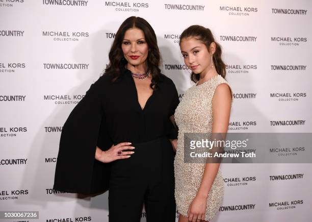 September cover stars Catherine Zeta-Jones and Carys Zeta Douglas attend Town & Country 2018 New Modern Swans Celebration with Michael Kors,...