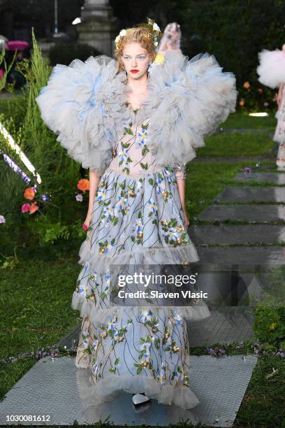 Model walks the runway at the Rodarte show during New York Fashion Week: The Shows on September 9, 2018 in New York City.