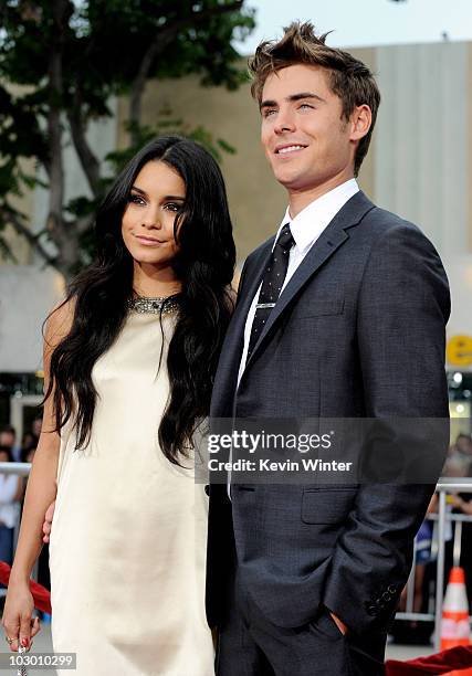 Actors Vanessa Hudgens and Zac Efron arrive at the premiere of Universal Pictures' "Charlie St. Cloud" at the Village Theater on July 20, 2010 in Los...