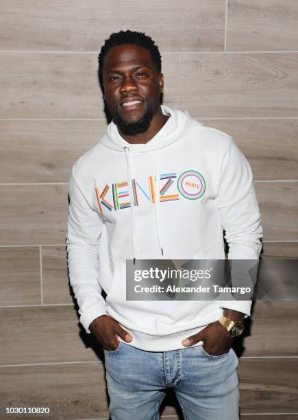 Kevin Hart is seen at the private screening for the film "Night School" at CMX Brickell City Center on September 9, 2018 in Miami, Florida.