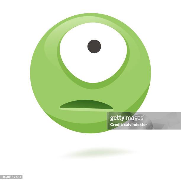 alien emoticon - sick emoji stock illustrations