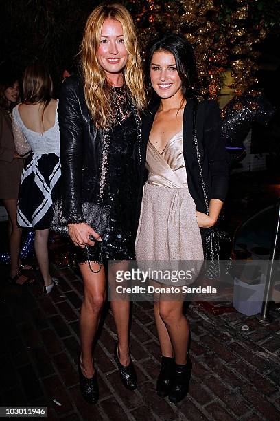Personality Cat Deeley and actress Shenae Grimes attend the Mulberry LA Pool Party Bash celebrating the A/W 2010 Collection at Chateau Marmont on...
