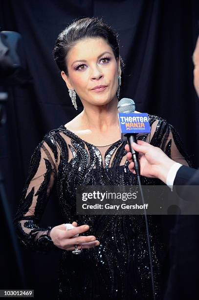 Award winner, actress Catherine Zeta Jones attends the press room at the 55th Annual Drama Desk Awards at the FH LaGuardia Concert Hall at Lincoln...