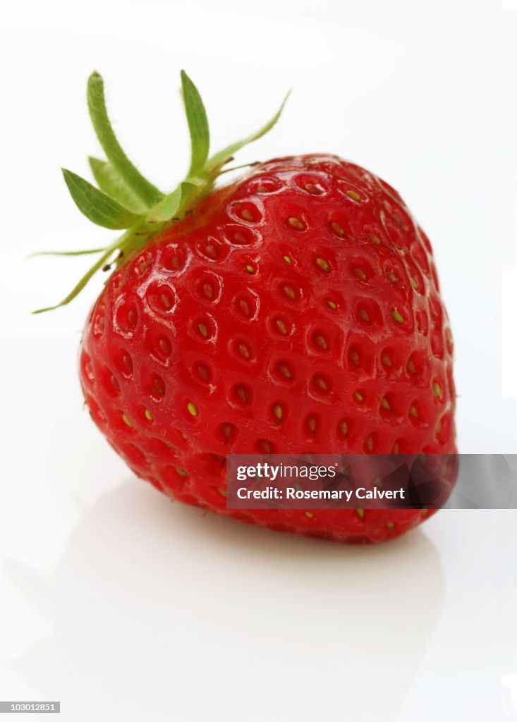 Fresh, organic strawberry, white background