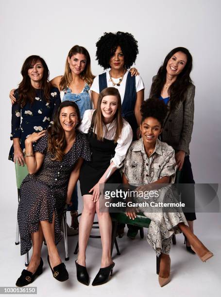 Gillian Barnes, A.M. Lukas, Janine Sherman Barrois, Ivy Agregan Jessica Sanders, Gillian Jacobs and Yara Shahidi from the series 'Shatterbox' pose...