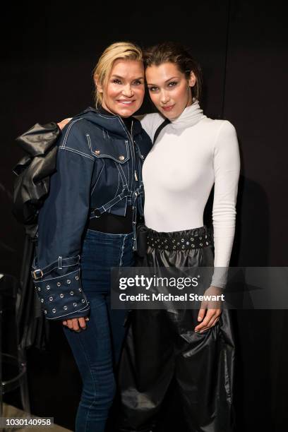 Yolanda Hadid and Bella Hadid pose backstage after the Prabal Gurung fashion show during New York Fashion Week: The Shows at Gallery I at Spring...
